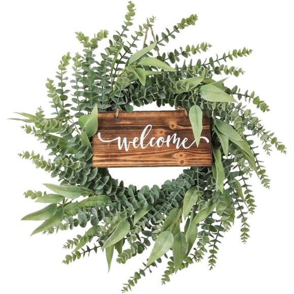 Wreath Front Door Decor Eucalyptus - 26" Farmhouse Large Wreath Spring Summer - Picture 1 of 6